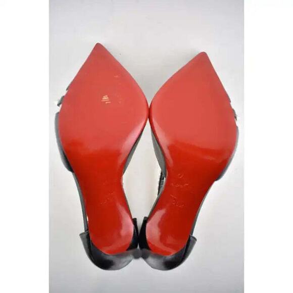 Christian Louboutin Spike Cross 100 Black PVC Silver Criss Strap Heel Pump 35.5 - Picture 12 of 12